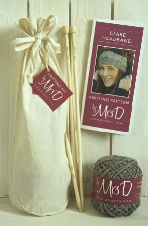 Click here to purchase your by Mrs D Clare Headband Knitting Kit